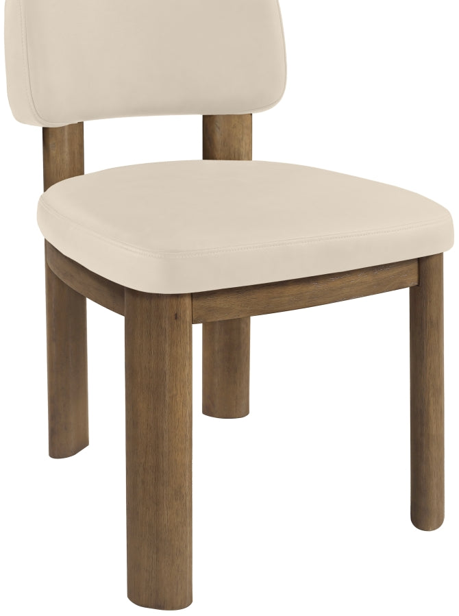 Paloma Vegan Leather Upholstered Dining Chair in Beige, Set of 2 - 88053Beige-C