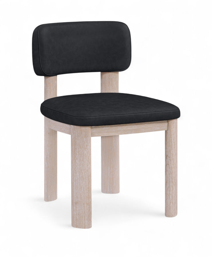 Paloma Vegan Leather Upholstered Dining Chair in Black, Set of 2 - 88052Black-C