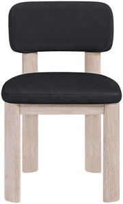 Paloma Vegan Leather Upholstered Dining Chair in Black, Set of 2 - 88052Black-C
