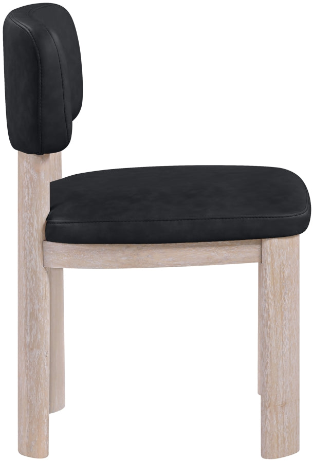 Paloma Vegan Leather Upholstered Dining Chair in Black, Set of 2 - 88052Black-C