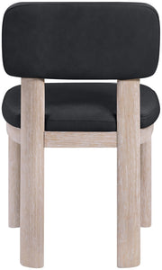 Paloma Vegan Leather Upholstered Dining Chair in Black, Set of 2 - 88052Black-C