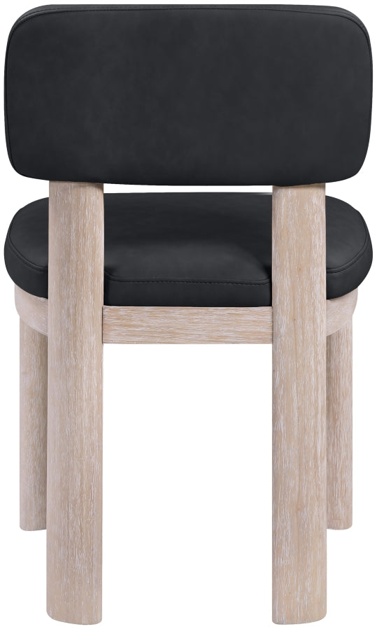 Paloma Vegan Leather Upholstered Dining Chair in Black, Set of 2 - 88052Black-C