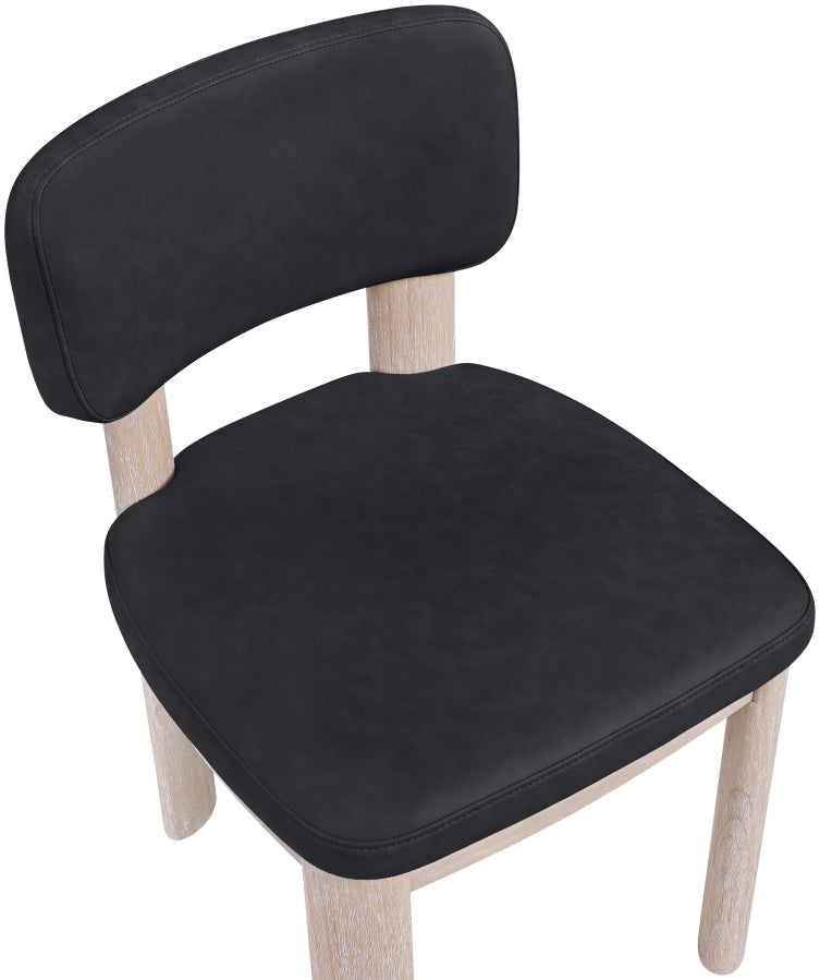 Paloma Vegan Leather Upholstered Dining Chair in Black, Set of 2 - 88052Black-C