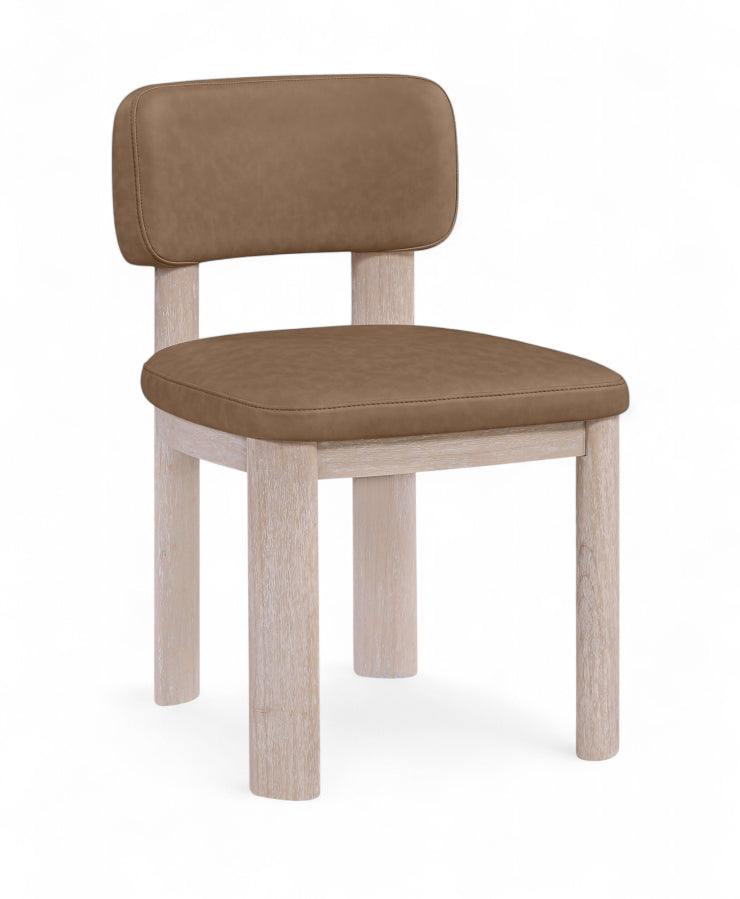 Paloma Vegan Leather Upholstered Dining Chair in Brown, Set of 2 - 88052Brown-C
