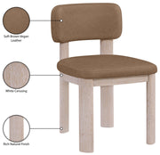 Paloma Vegan Leather Upholstered Dining Chair in Brown, Set of 2 - 88052Brown-C