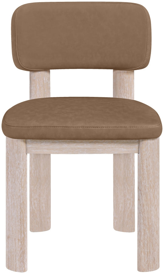 Paloma Vegan Leather Upholstered Dining Chair in Brown, Set of 2 - 88052Brown-C
