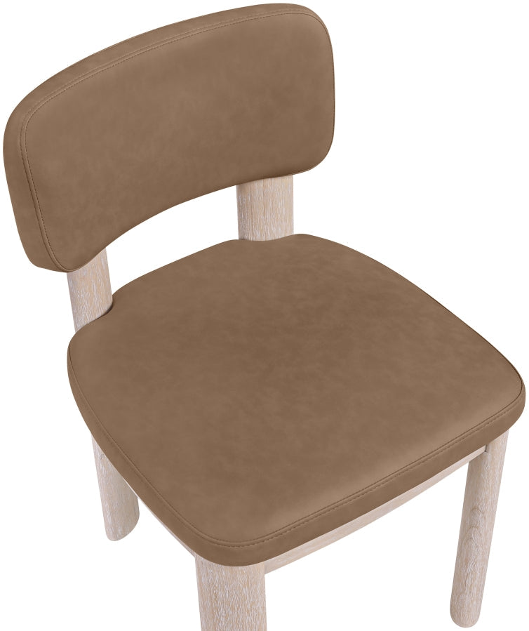 Paloma Vegan Leather Upholstered Dining Chair in Brown, Set of 2 - 88052Brown-C
