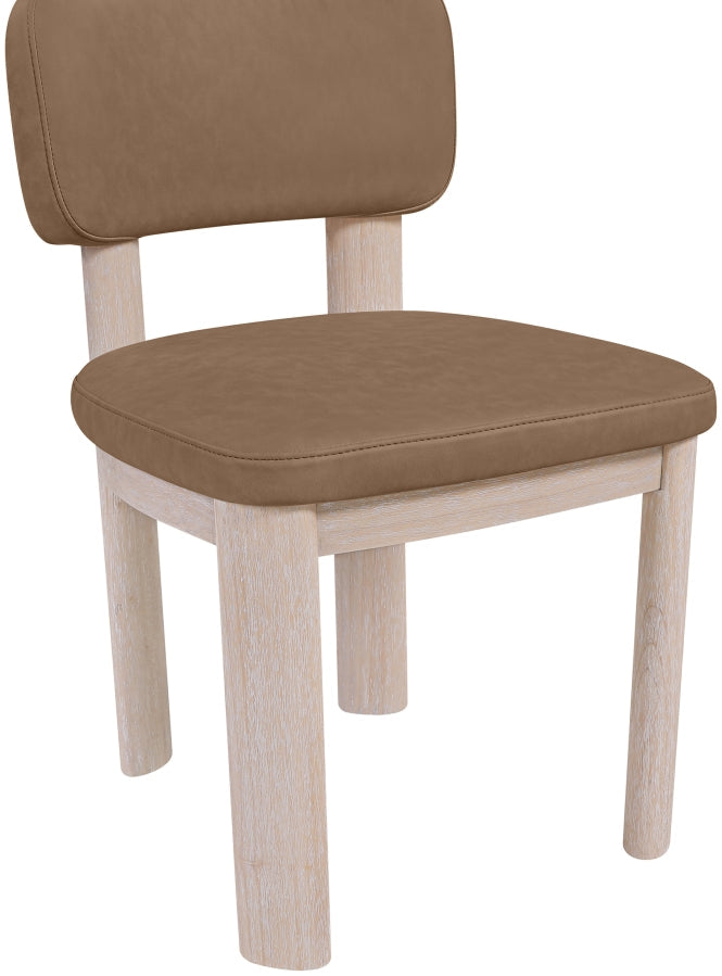Paloma Vegan Leather Upholstered Dining Chair in Brown, Set of 2 - 88052Brown-C