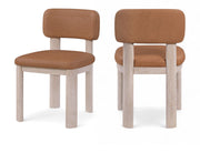 Paloma Vegan Leather Upholstered Dining Chair in Cognac, Set of 2 - 88052Cognac-C