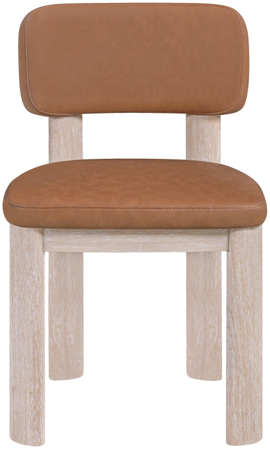 Paloma Vegan Leather Upholstered Dining Chair in Cognac, Set of 2 - 88052Cognac-C