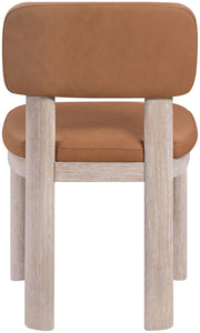 Paloma Vegan Leather Upholstered Dining Chair in Cognac, Set of 2 - 88052Cognac-C
