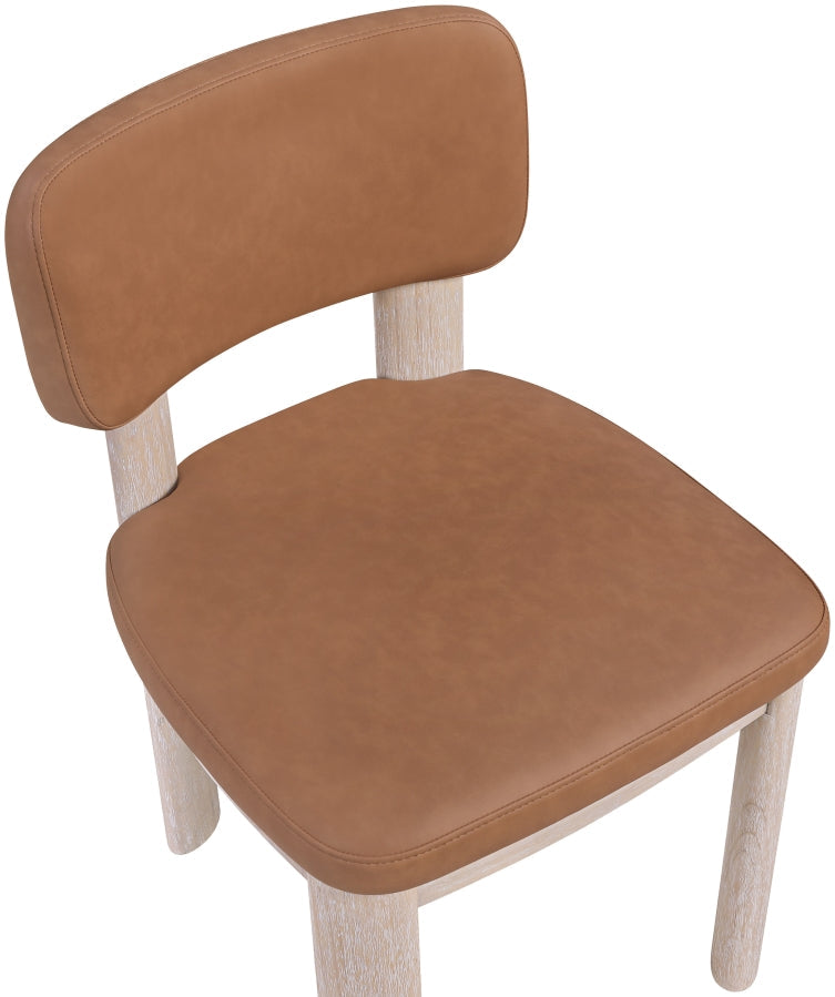 Paloma Vegan Leather Upholstered Dining Chair in Cognac, Set of 2 - 88052Cognac-C
