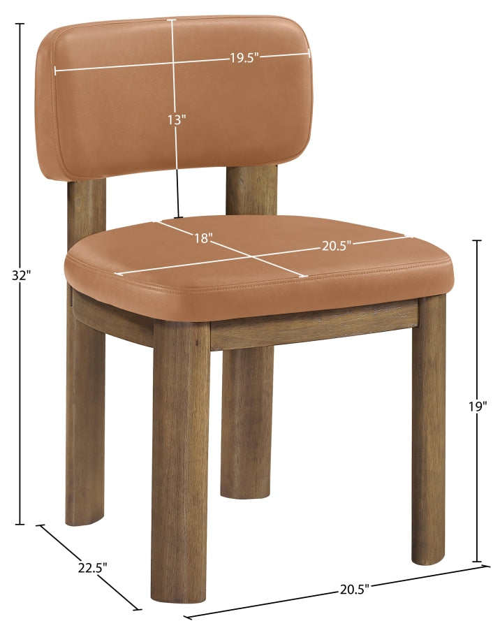 Paloma Vegan Leather Upholstered Dining Chair in Cognac, Set of 2 - 88053Cognac-C