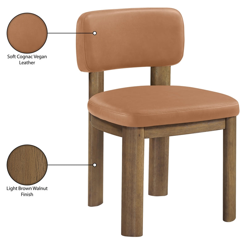 Paloma Vegan Leather Upholstered Dining Chair in Cognac, Set of 2 - 88053Cognac-C