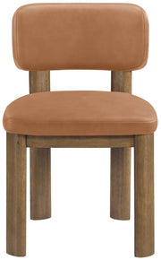 Paloma Vegan Leather Upholstered Dining Chair in Cognac, Set of 2 - 88053Cognac-C
