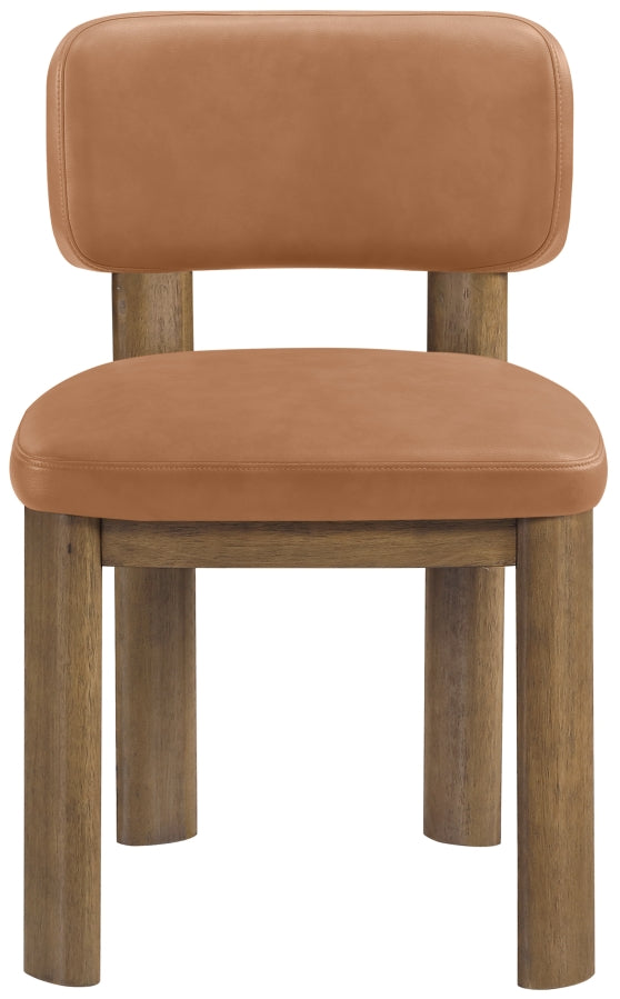 Paloma Vegan Leather Upholstered Dining Chair in Cognac, Set of 2 - 88053Cognac-C