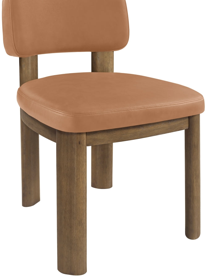 Paloma Vegan Leather Upholstered Dining Chair in Cognac, Set of 2 - 88053Cognac-C