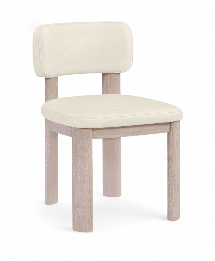 Paloma Vegan Leather Upholstered Dining Chair in Cream, Set of 2 - 88052Cream-C