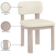 Paloma Vegan Leather Upholstered Dining Chair in Cream, Set of 2 - 88052Cream-C