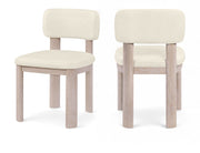 Paloma Vegan Leather Upholstered Dining Chair in Cream, Set of 2 - 88052Cream-C