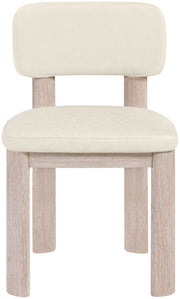 Paloma Vegan Leather Upholstered Dining Chair in Cream, Set of 2 - 88052Cream-C