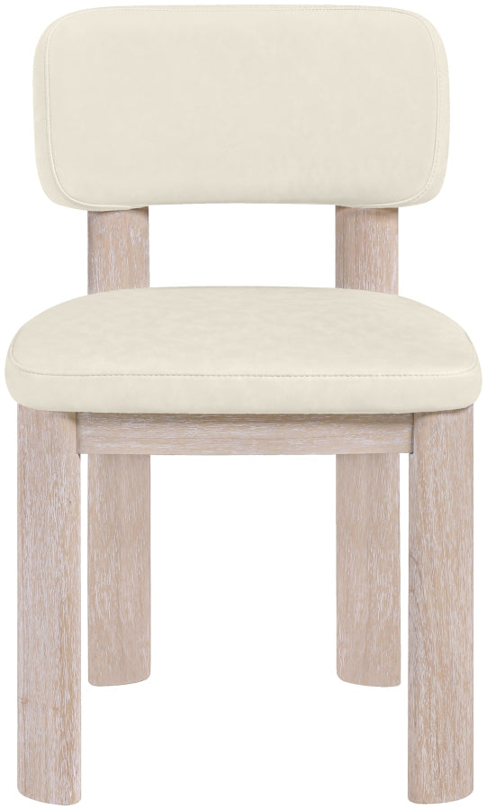 Paloma Vegan Leather Upholstered Dining Chair in Cream, Set of 2 - 88052Cream-C