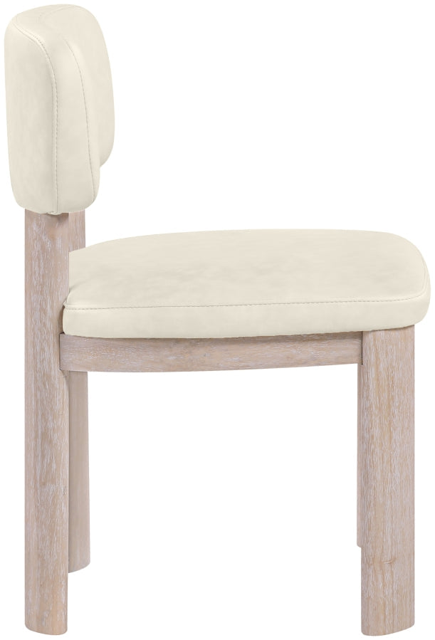 Paloma Vegan Leather Upholstered Dining Chair in Cream, Set of 2 - 88052Cream-C