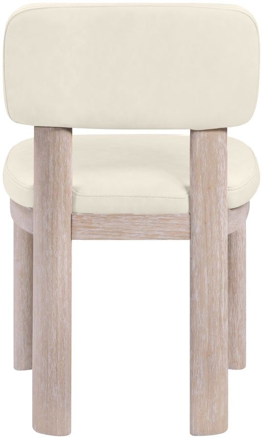 Paloma Vegan Leather Upholstered Dining Chair in Cream, Set of 2 - 88052Cream-C