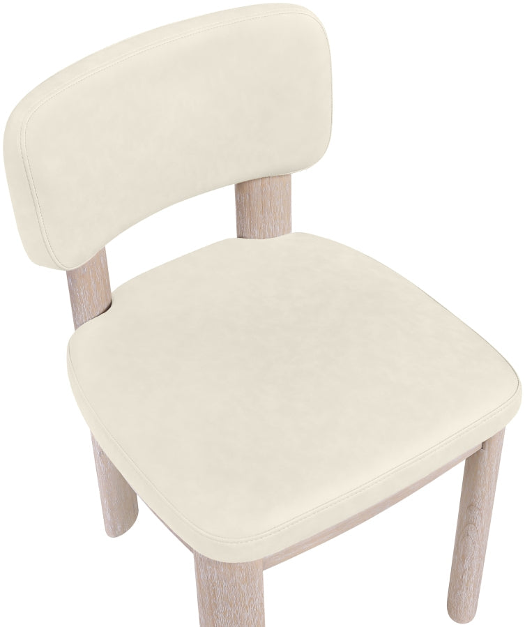 Paloma Vegan Leather Upholstered Dining Chair in Cream, Set of 2 - 88052Cream-C