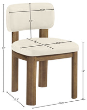 Paloma Vegan Leather Upholstered Dining Chair in Cream, Set of 2 - 88053Cream-C