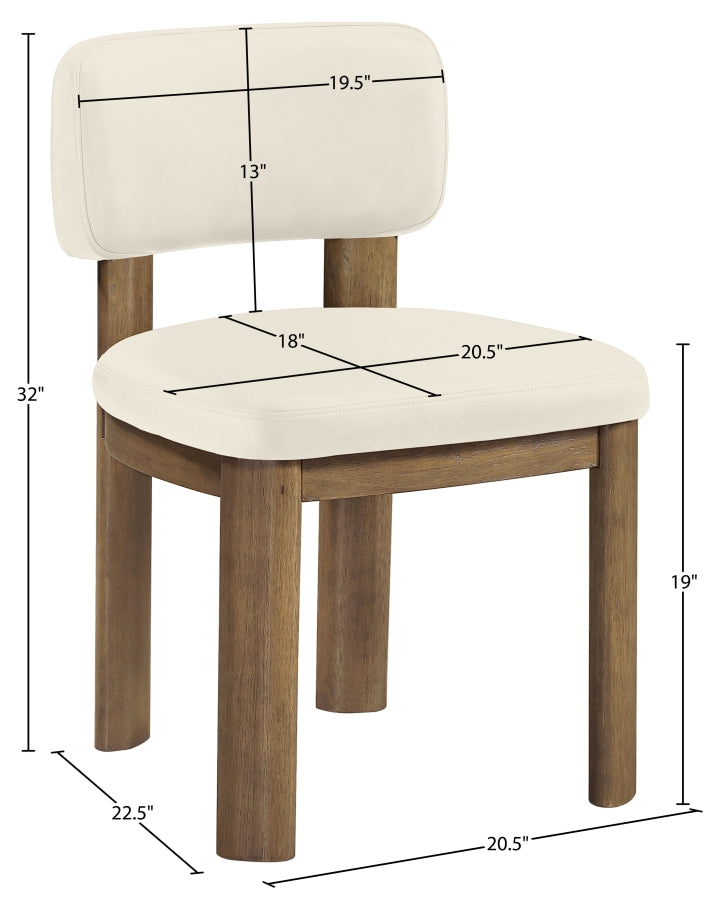 Paloma Vegan Leather Upholstered Dining Chair in Cream, Set of 2 - 88053Cream-C