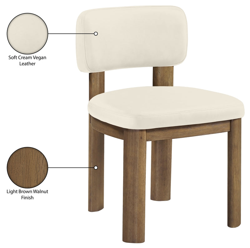 Paloma Vegan Leather Upholstered Dining Chair in Cream, Set of 2 - 88053Cream-C