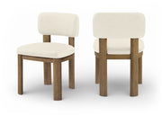 Paloma Vegan Leather Upholstered Dining Chair in Cream, Set of 2 - 88053Cream-C