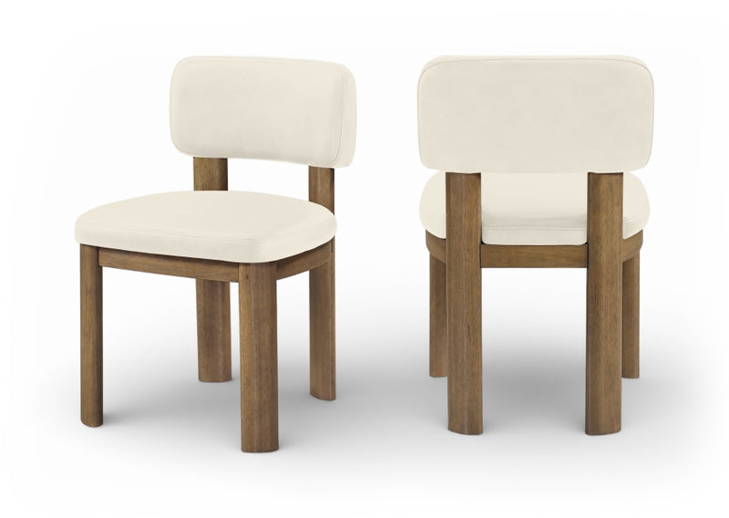 Paloma Vegan Leather Upholstered Dining Chair in Cream, Set of 2 - 88053Cream-C