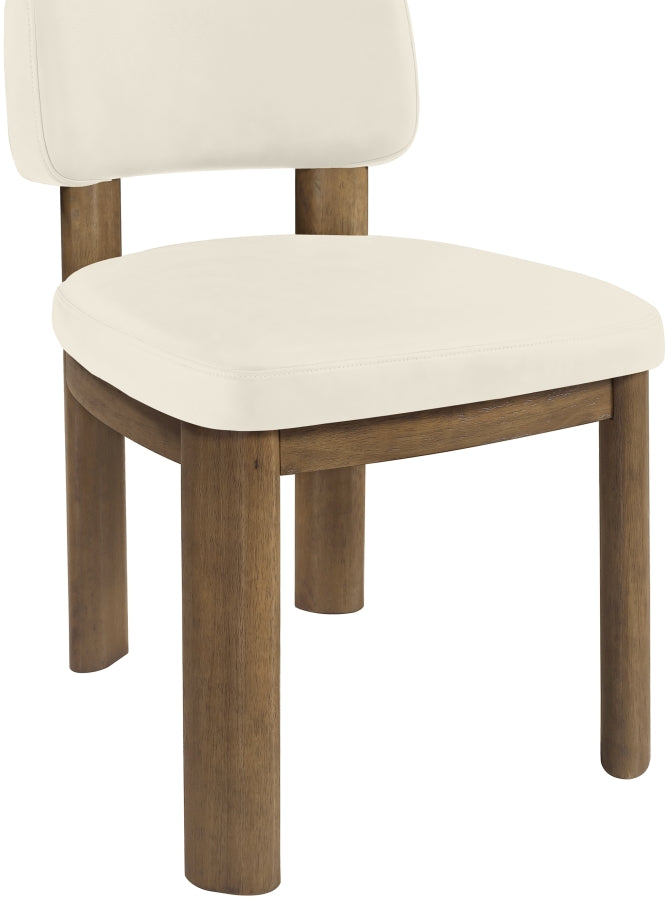 Paloma Vegan Leather Upholstered Dining Chair in Cream, Set of 2 - 88053Cream-C