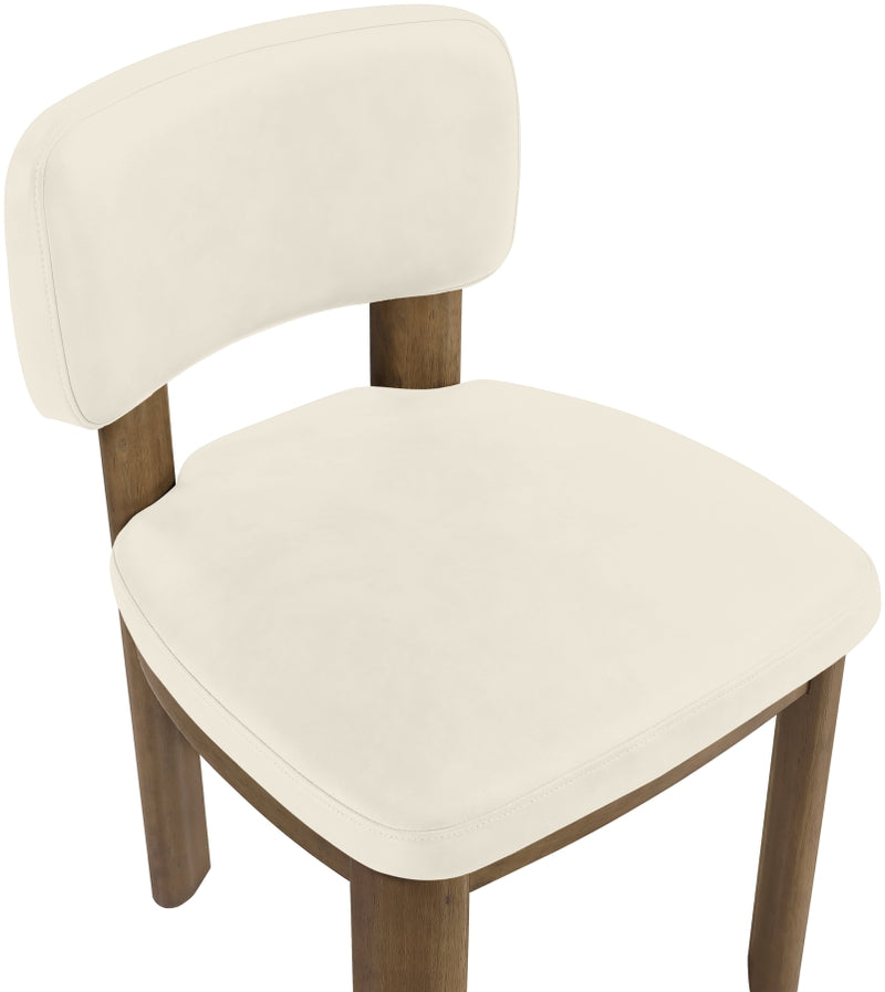 Paloma Vegan Leather Upholstered Dining Chair in Cream, Set of 2 - 88053Cream-C