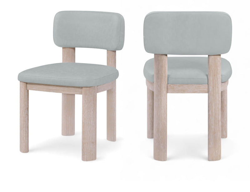Paloma Vegan Leather Upholstered Dining Chair in Light Blue, Set of 2 - 88052LtBlu-C