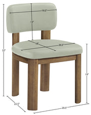 Paloma Vegan Leather Upholstered Dining Chair in Mint, Set of 2 - 88053Mint-C