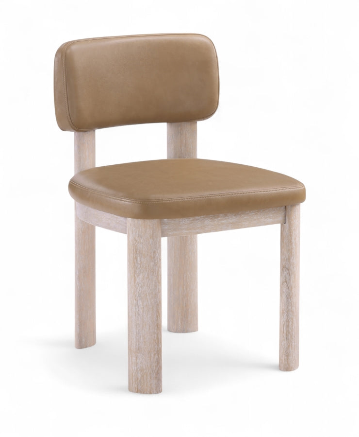 Paloma Vegan Leather Upholstered Dining Chair in Natural, Set of 2 - 88052Tan-C