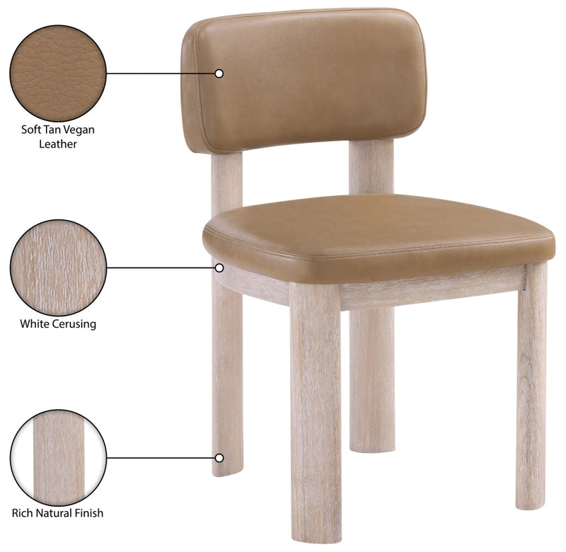 Paloma Vegan Leather Upholstered Dining Chair in Natural, Set of 2 - 88052Tan-C