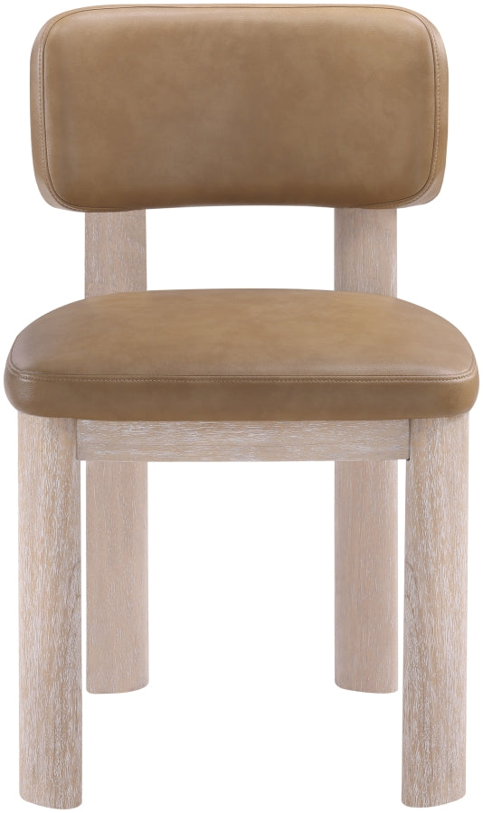 Paloma Vegan Leather Upholstered Dining Chair in Natural, Set of 2 - 88052Tan-C