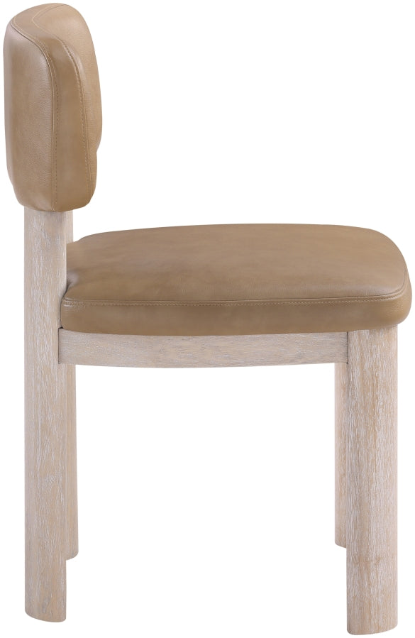 Paloma Vegan Leather Upholstered Dining Chair in Natural, Set of 2 - 88052Tan-C