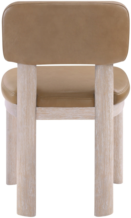 Paloma Vegan Leather Upholstered Dining Chair in Natural, Set of 2 - 88052Tan-C