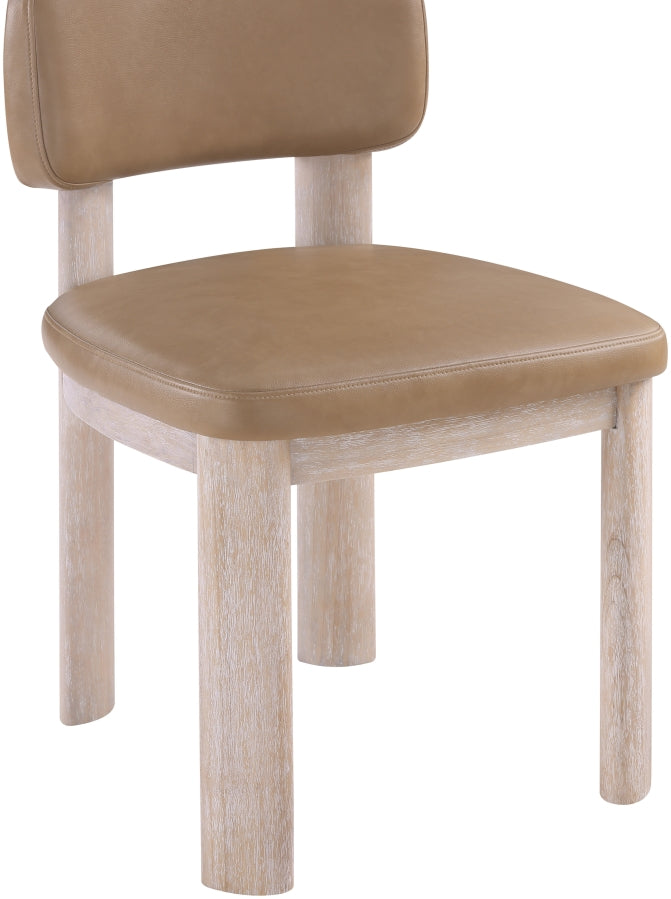 Paloma Vegan Leather Upholstered Dining Chair in Natural, Set of 2 - 88052Tan-C