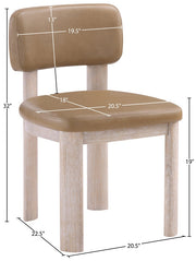 Paloma Vegan Leather Upholstered Dining Chair in Natural, Set of 2 - 88052Tan-C