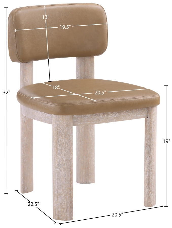 Paloma Vegan Leather Upholstered Dining Chair in Natural, Set of 2 - 88052Tan-C