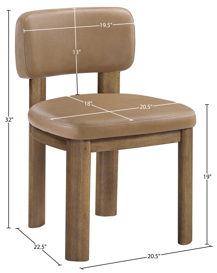 Paloma Vegan Leather Upholstered Dining Chair in Tan, Set of 2 - 88053Tan-C