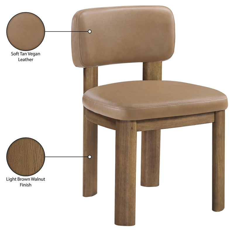 Paloma Vegan Leather Upholstered Dining Chair in Tan, Set of 2 - 88053Tan-C
