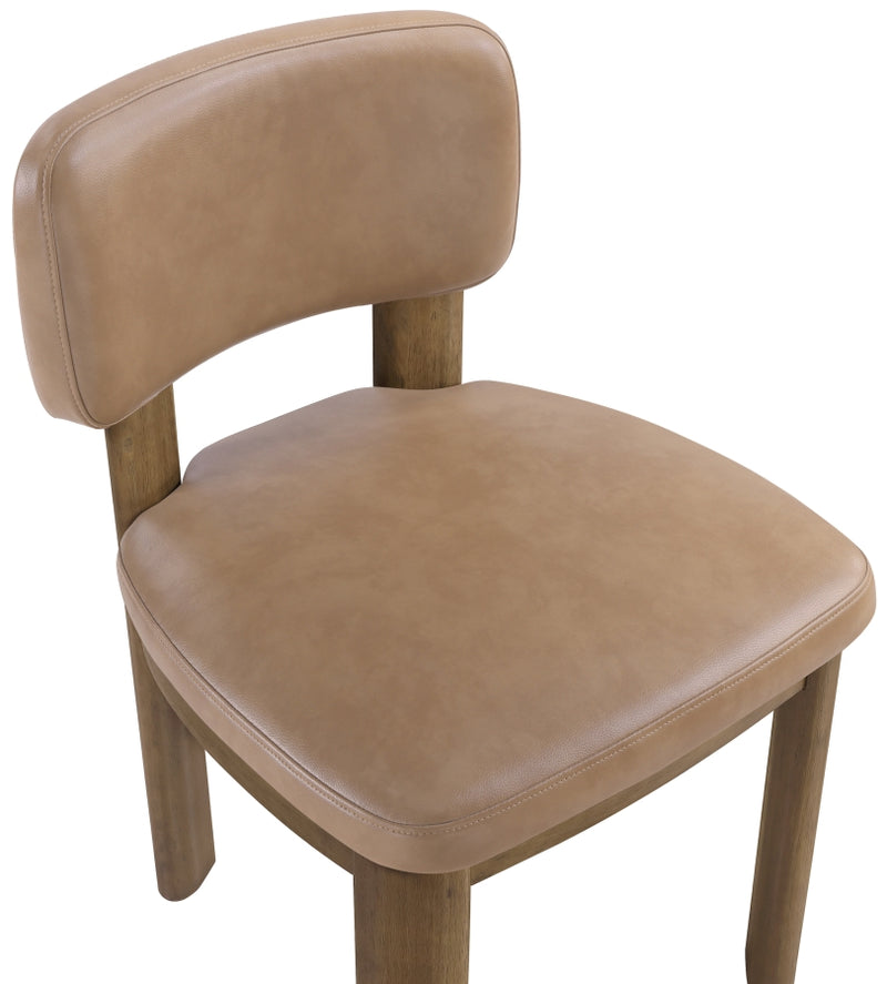 Paloma Vegan Leather Upholstered Dining Chair in Tan, Set of 2 - 88053Tan-C