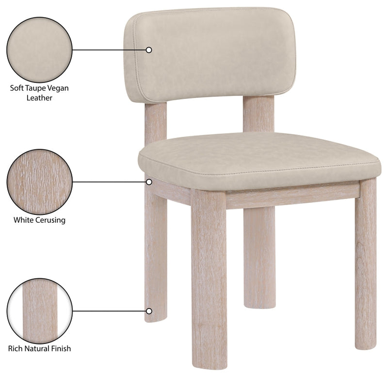 Paloma Vegan Leather Upholstered Dining Chair in Taupe, Set of 2 - 88052Taupe-C